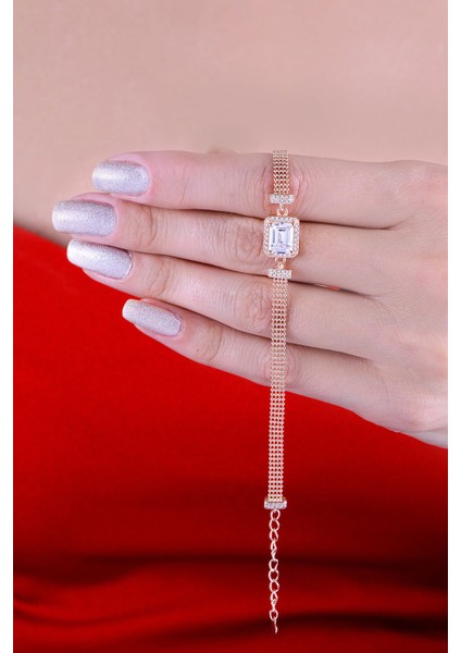 925 Ayar Gümüş Toplu Kaplama Baget Taşlı Bileklik modelleri