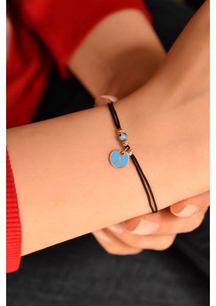 925 Ayar Gümüş Dorika Toplu Nazar Gözlü Harf Kadın Bileklik