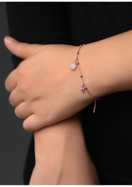 925 Ayar Gümüş Taşlı Güneş Bileklik