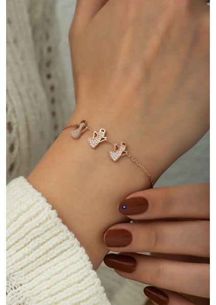 925 Ayar Kaplama Gümüş Melek Bileklik