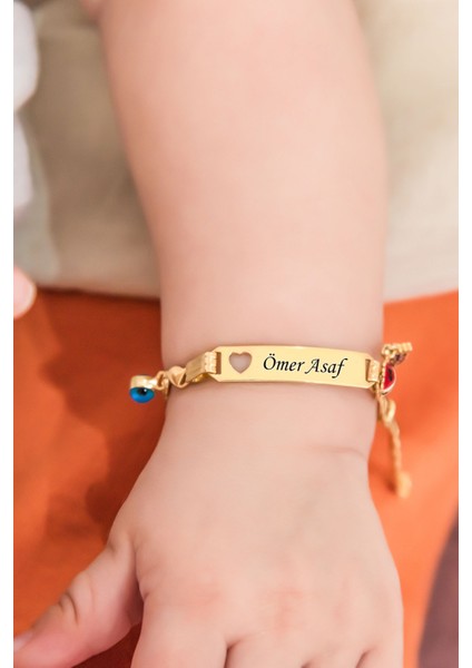 925 Ayar Gümüş Uğur Böcekli Cam Gözlü Isimli Erkek Bebek Künyesi