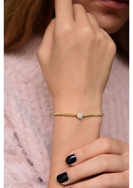 925 Ayar Gümüş Kaplama Dorika Toplu Tektaş Bileklik fiyatları