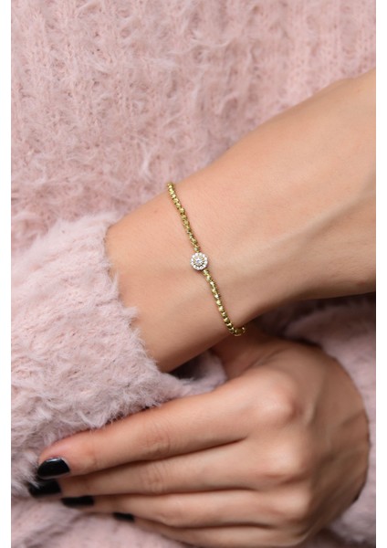 925 Ayar Gümüş Kaplama Dorika Toplu Tektaş Bileklik modelleri