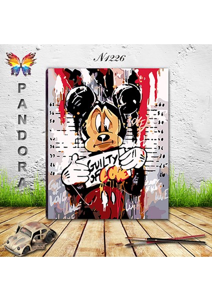 N1226 - Numaralı Boyama Seti - 40X50CM Kasnağa Gerili Ürün - Mickey fiyatları