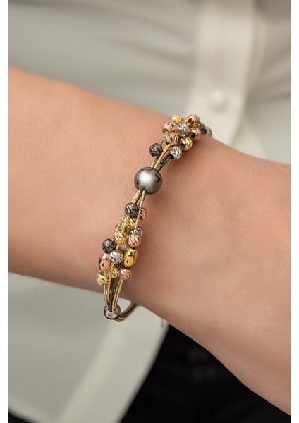 Dorica Toplu Renkli Fantezi 925 Ayar Gümüş Bileklik