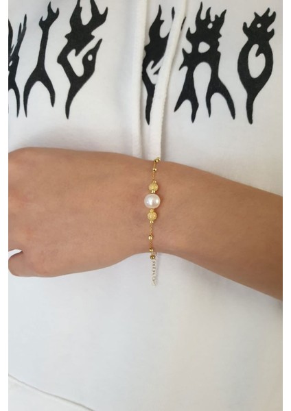 925 Ayar Gümüş Kaplama Sim Dorika Toplu Inci Kadın Bileklik fırsatları