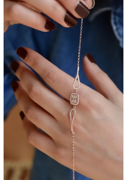 925 Ayar Gümüş Kaplama Baget Taşlı Bileklik fiyatları