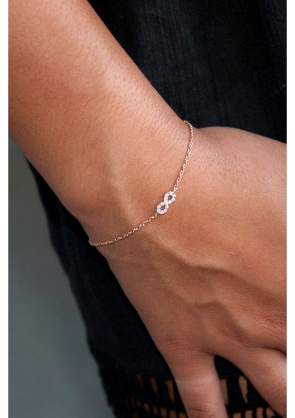 925 Ayar Gümüş Kaplama Sonsuzluk Kadın Bileklik