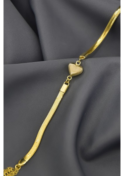 925 Ayar Gümüş Kaplama Ezme Zincir Kalp Bileklik fiyatları