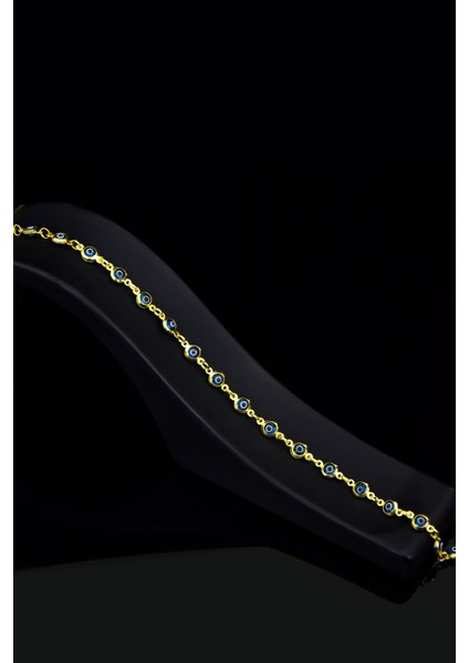 925 Ayar Gümüş Kaplama Cam Göz Nazar Bileklik