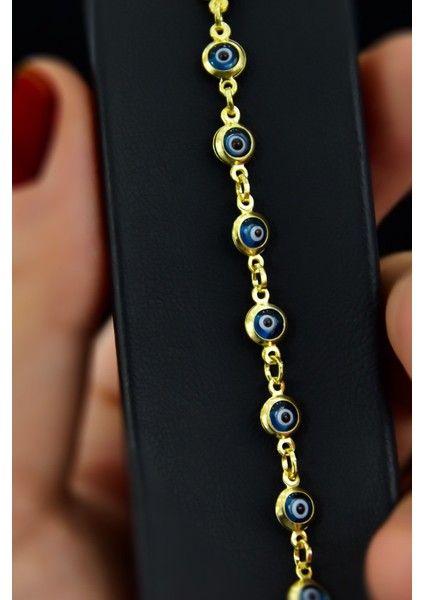 925 Ayar Gümüş Kaplama Cam Göz Nazar Bileklik modelleri