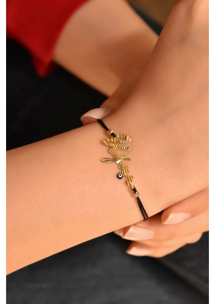 925 Ayar Gümüş Siyah Ipli Kaplama Kristal Kesim Isim Kadın Bileklik fiyatları