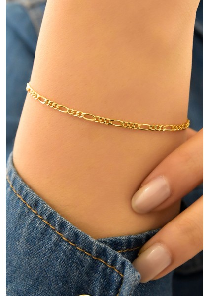 925 Ayar Kaplama Kadın Figaro Gümüş Zincir Bileklik fiyatları