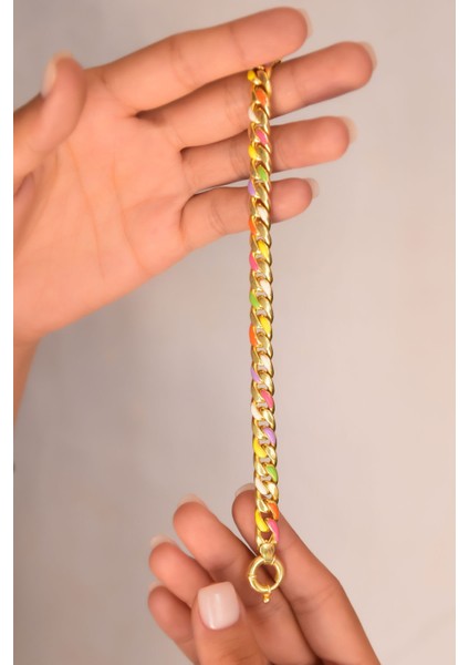 925 Ayar Gümüş Kaplama Mineli Gurmet Zincir Kadın Bileklik fiyatları