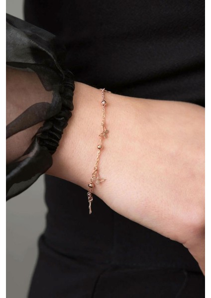 925 Ayar Kaplama Gümüş Kelebek Bileklik