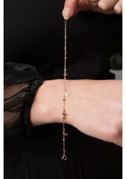 925 Ayar Kaplama Gümüş Kelebek Bileklik fiyatları