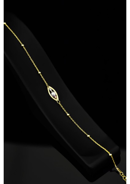 925 Ayar Gümüş Kaplama Üç Renk Dorika Toplu Incılı Bileklik