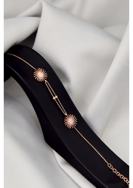 925 Ayar Gümüş Kaplama Dorika Toplu, Zirkon Taşlı Güneş Bileklik fiyatları