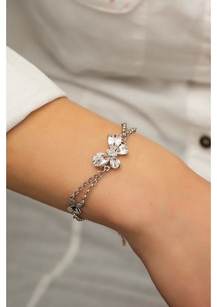 925 Ayar Taşlı Gümüş Kelebek Bileklik fiyatları