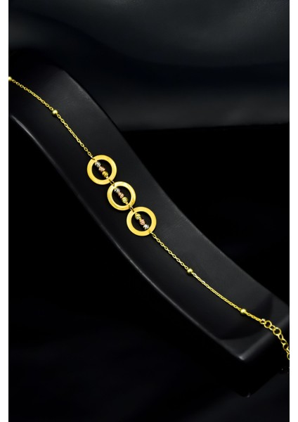 925 Ayar Gümüş Kaplama Üç Halkalı Dorika Toplu Bileklik