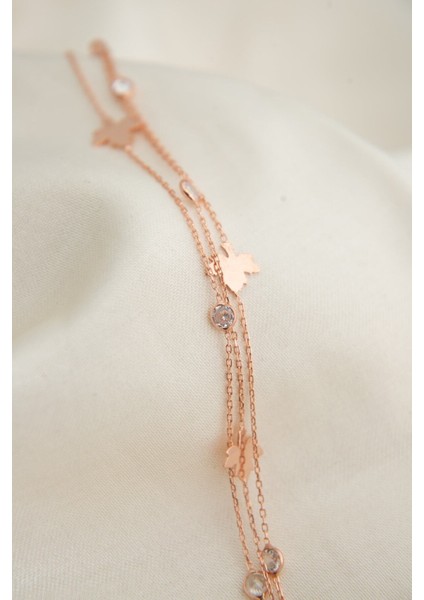 Kadın Yaprak Detaylı Zirkon Taş Model Kaplama 925 Ayar Gümüş Bileklik fırsatları