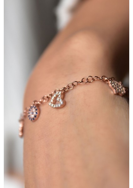 925 Ayar Gümüş Kaplama Taşlı Şans Bileklik fiyatları