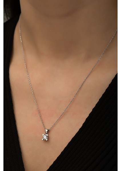 Swarovski® Tektaş Set - Yüzük Kolye Küpe - Rodyum Kaplama 925 Ayar Gümüş fırsatları