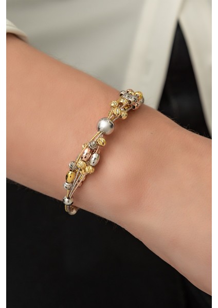 Dorica Toplu Renkli Fantezi 925 Ayar Gümüş Bileklik