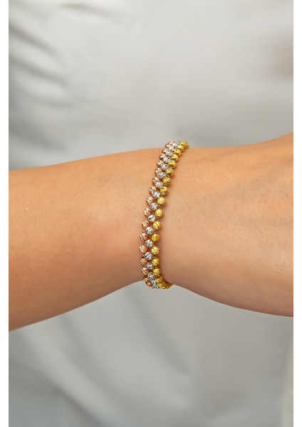 Dorica Toplu Renkli Fantezi 925 Ayar Gümüş Bileklik