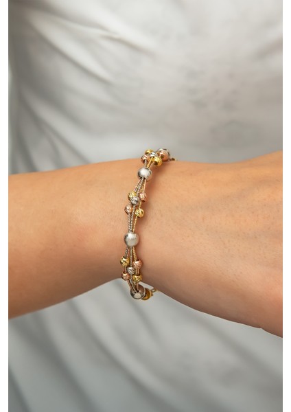 Dorica Toplu Renkli Fantezi 925 Ayar Gümüş Bileklik