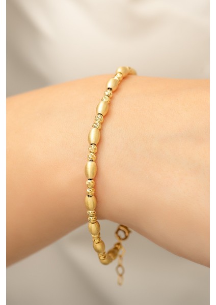 Dorica Toplu Fantezi Bileklik 14 Ayar Kaplama 925 Ayar Gümüş