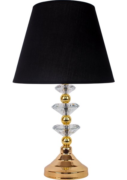 Modern Gold Kristal Ayak Abajur Siyah Renk Şapka Adal Model AB1021