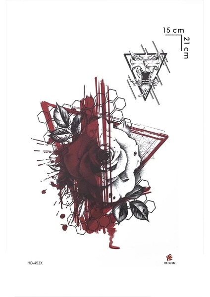Gül ve Üçgen Geçici Dövme Tattoo