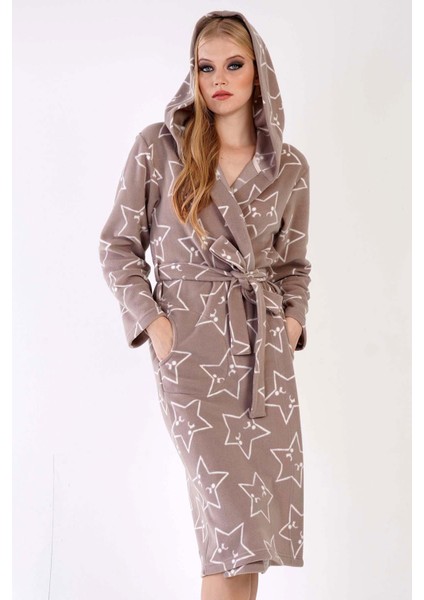 Kadın Kapüşonlu Polar Espresso Sabahlık C3T0N4O045 fiyatları