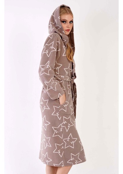 Kadın Kapüşonlu Polar Espresso Sabahlık C3T0N4O045 modelleri