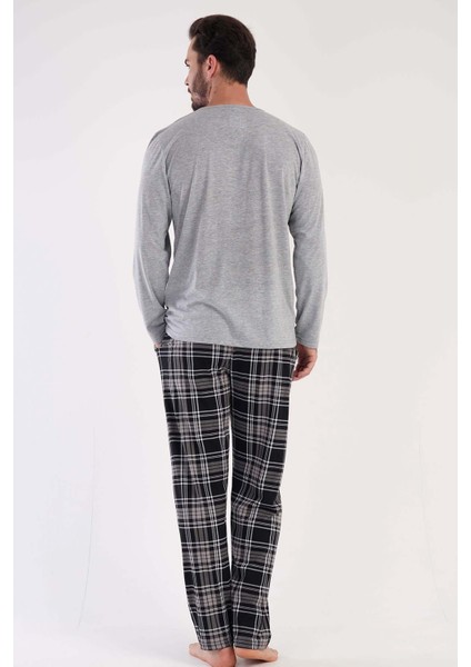 Erkek Uzun Kol Gri Pijama Takım C3T0N5O086