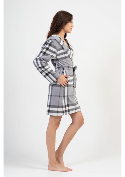 Kadın Kapüşonlu Polar Gri Sabahlık C2T0N3O091 indirimleri