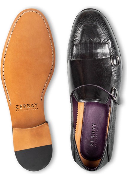 Trivor Kösele Taban Deri Tokalı Erkek Monkstrap Klasik Deri Ayakkabı fırsatları