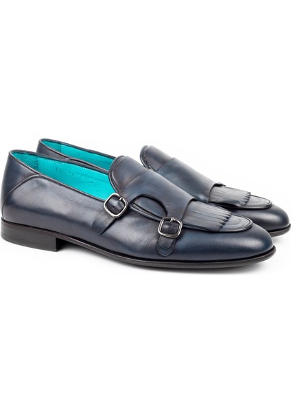Trivor Kösele Taban Deri Tokalı Erkek Monkstrap Klasik Deri Ayakkabı