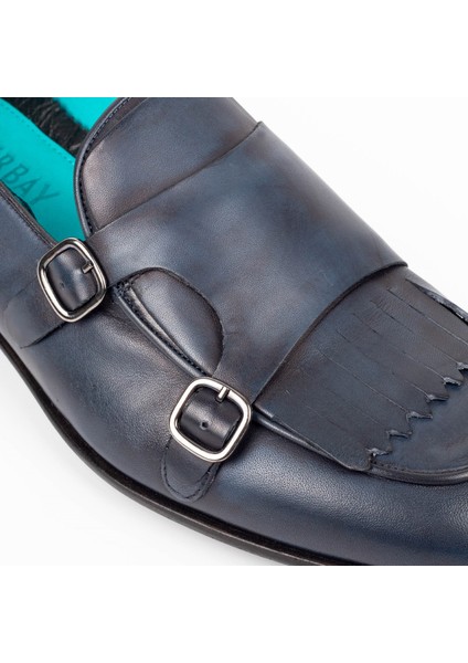 Trivor Kösele Taban Deri Tokalı Erkek Monkstrap Klasik Deri Ayakkabı