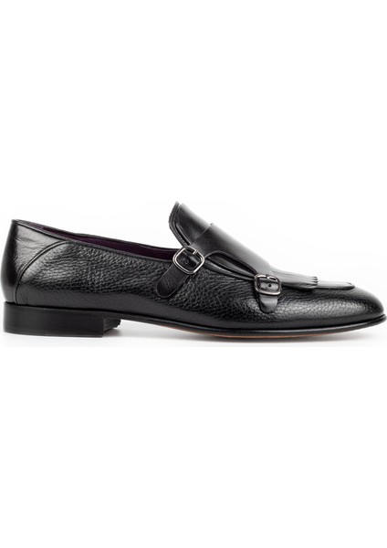 Trivor Kösele Taban Deri Tokalı Erkek Monkstrap Klasik Deri Ayakkabı
