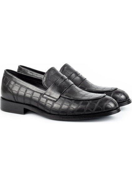 Cradle Kösele Taban Desenli Deri Erkek Klasik Ayakkabı Monkstrap Loafer
