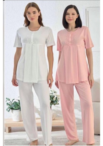 Kadın Kısa Kol Hamile & Lohusa Pijama Takımı Dantelli fiyatları