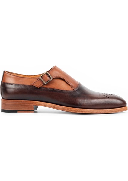 Kangto Kösele Taban Desenli Deri Erkek Klasik Ayakkabı Monkstrap Loafer fiyatları