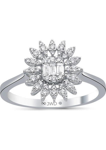 0.31 Ct F-G Si 2.32 gr 14 K Jwd Baget Yüzük