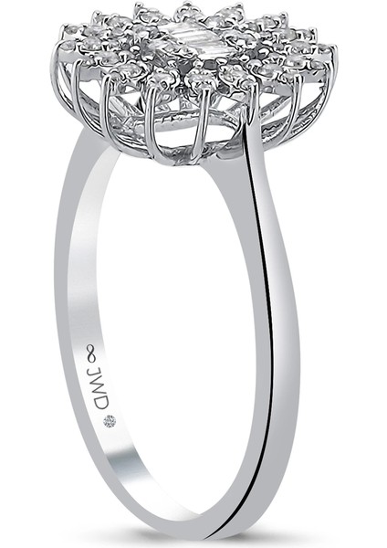 0.31 Ct F-G Si 2.32 gr 14 K Jwd Baget Yüzük fiyatları
