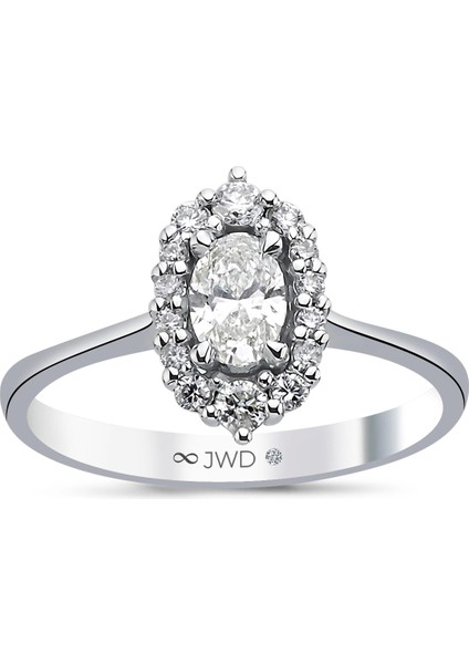 0.54 Ct F-G Si 2.55 gr 14 K Jwd Oval Yüzük