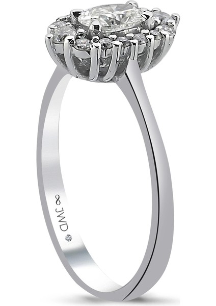 0.54 Ct F-G Si 2.55 gr 14 K Jwd Oval Yüzük fiyatları