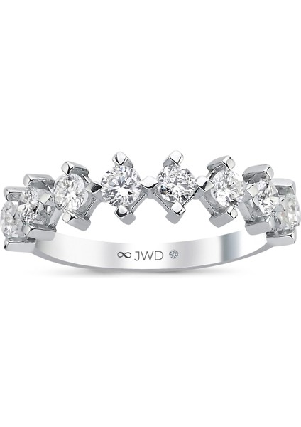 0.98 Ct F-G Si 1.78 gr 14 K Jwd Yarım Tur Yüzük
