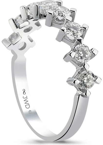 0.98 Ct F-G Si 1.78 gr 14 K Jwd Yarım Tur Yüzük fiyatları